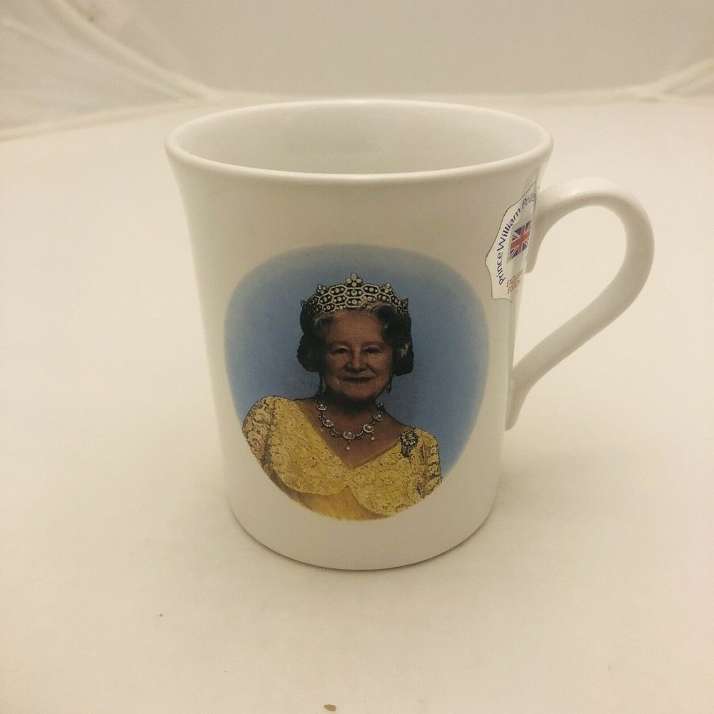 Vintage 1990s Prince William Pottery Queen Elizabeth 90th Birthday Exclusive Mug